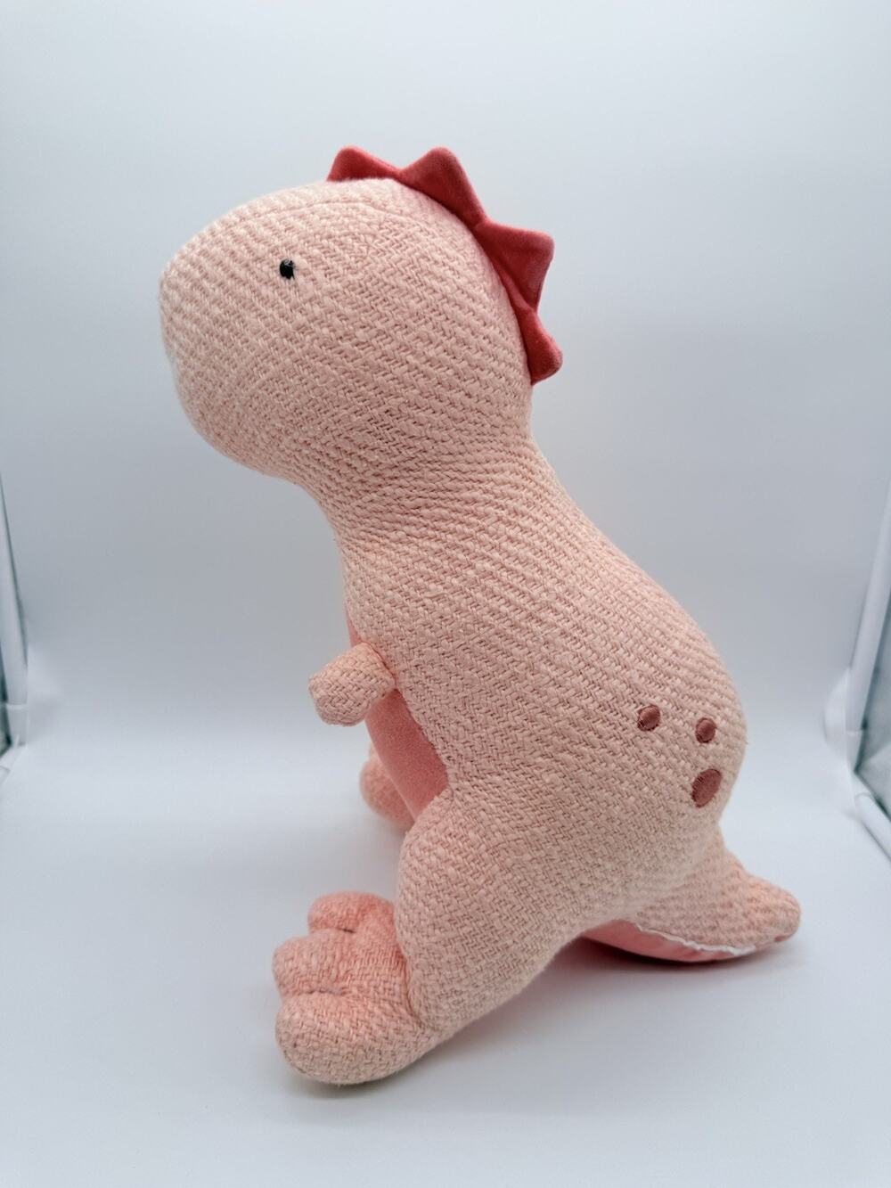 Pillowfort Pink Dinosaur Weighted Plush Tweed Corduroy Knit Sensory Target 13”